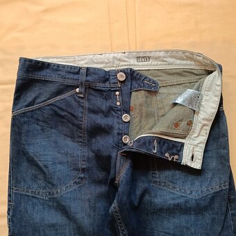 Rare Levis modré rovné džínsy rifle straight jeans 33x34 - 6