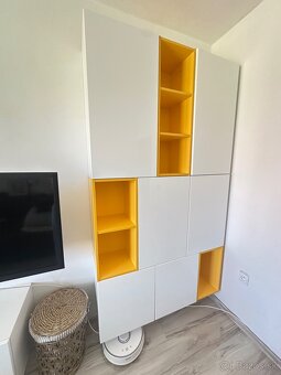 Obývacia zostava – bielo-žltá, vysoký lesk - 6