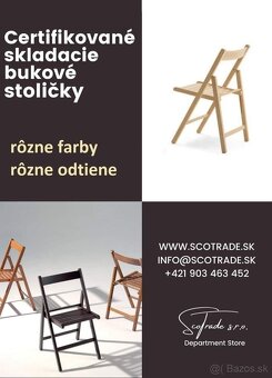 FaNTaSTicKé Certifikované Drevené Skladacie Bukové Stoličky - 6