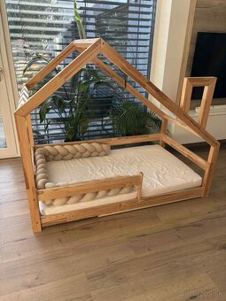 Domcekova detska postel s matracom a pletencom - 6