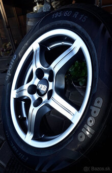 alu R15 5x110, Opel Astra, (+pneu 195/60, takmer NOVÉ) - 6