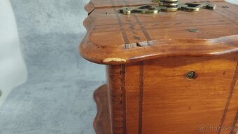 Starý mlyncek na kávu s intarzii + maziar - packetou - 6