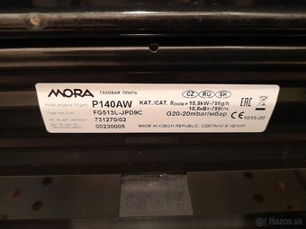 Plynovy sporak MORA P140AW - 6