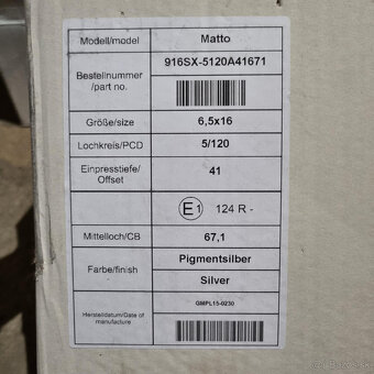 Matto disky 5x120 R16 6,5J ET41 - 6