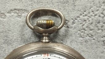 Starožitné pánské švýcarské kapesní STŘÍBRNÉ hodinky DOXA - 6