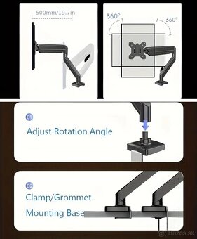 HKC herný 240Hz 1ms 24.5 monitor úplne nový+stojan rameno - 6