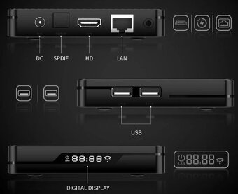 Predám TV Box Android 14 X88 PRO X5M 4/64GB  S905X5M 1000M - 6