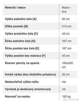 Manželská posteľ 160x200cm - 6
