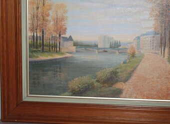 OBRAZ - Olejomaľba - R. Goyard - Výhľad na Seinu - 6