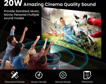 ETOE E3 Pro Projektor Google TV 11, 4K, Auto Focus, novy - 6