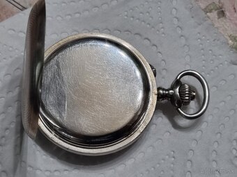 Strieborné, vreckové hodinky,chronograf. - 6