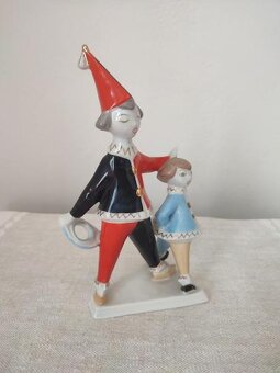 Holloháza Pierrot klaun porcelánová soška - 6