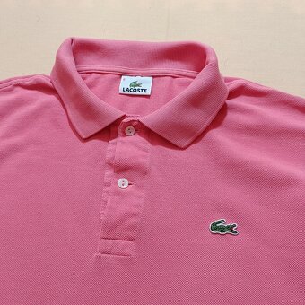 Lacoste ružová polokošeľa s krátkym rukávom XL - 6
