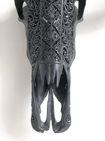 Veľká vyrezávaná lebka vodné byvola, Ketupat PREDANÉ - 6