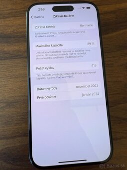 Predám iPhone 15 Pro 256 GB Titanium Black – TOP stav - 6