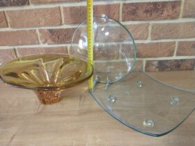 hutné sklo, fúkané sklo, váza, misa, košík - 6