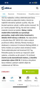 elektrobicykel Sava deck 9.2+ a  9.1+ - 6