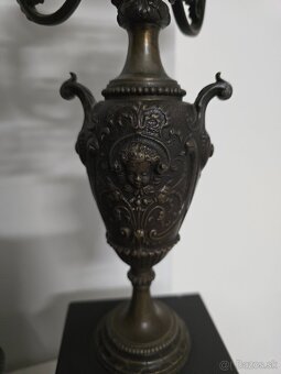 Krbove hodiny a svietniky bronz - 6
