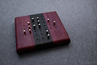 Peg Solitaire (solitér) drevená hra - ručná vyroba - 6