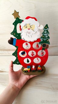 Vianočná drevená dekorácia Santa Claus Mikuláš - 6