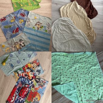 Posteľne obliečky, vankúš a paplon, plachty 4ks, uteráčiky - 6