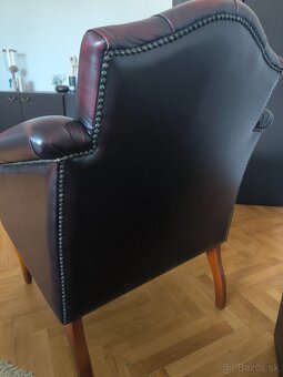 Exkluzívny Vintage set: 2 kožené kreslá a stolík z Talianska - 6