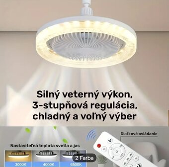 10-palcový E27 zásuvkový inteligentný ventilátor so svetlom - 6