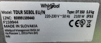 Nepouzivana pracka este v zaruke Whirpool TDLR 5030L - 6