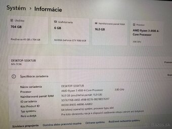 Herný počítač AMD Ryzen 3 4100 4x3,80GHz.16gb ram.GTX1060 6 - 6