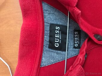 GUESS originál Red pánske polotricko L - 6