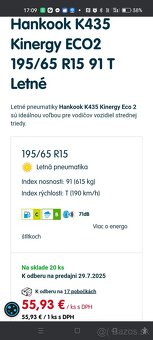 Letné pneu 195/65r15 - 6