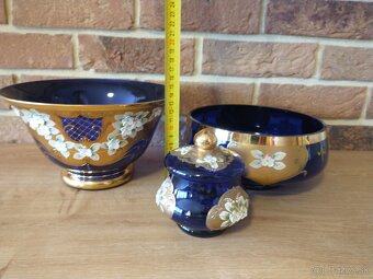 borské sklo,misa, váza, svietnik, popolník,flakón,napoleonky - 6