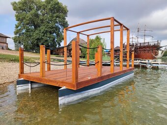 Katamaran drevená paluba 5,1 x 2,5m s hliníkovým pontónom - 6