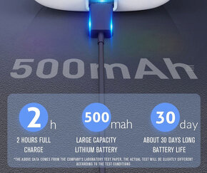 Bezdrôtová nabíjateľná bluetooth myš - svetlomodrá - 6