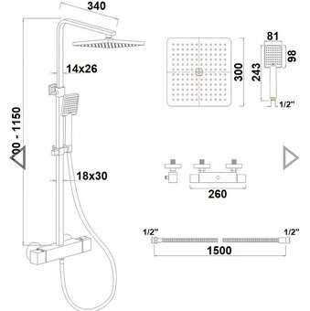 Predám sprchovú súpravu v čiernej farbe - 6