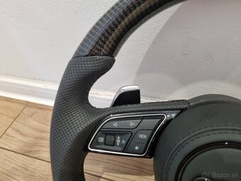 AUDI VOLANT KARBONOVY ZKOSENY s airbagom a RS padlami - 6