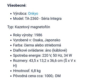 ONKYO Integra TA-2360 +2.Kazety grátis. - 6