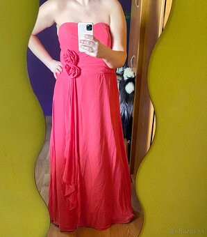 pink rose damske spolocenske dlhe saty s ruzickami - 6