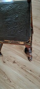 starožitné stoličky s koženým poťahom - 6