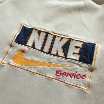 Vintage 90s NIKE Service béžová mikina bez kapucne XL - 6