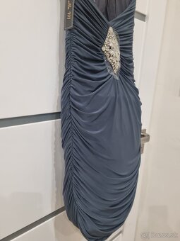 Sivé elastické koktejlky so štrasovými aplikáciami - nové - 6