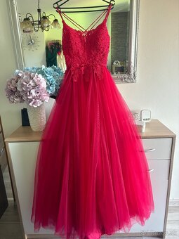 Červené spoločenské šaty 38/M - 6