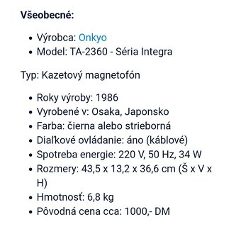ONKYO Integra TA-2360 +2.Kazety grátis.🎧 - 6