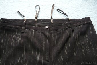 hnedé dámske nohavice , široký strih - 6