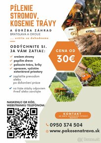 KOSENIE TRÁVY, PÍLENIE DREVA, ÚDRŽBA  OD 30€ - 6