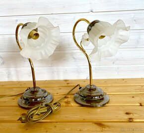 Staré mosazné párové stolní lampy - 6
