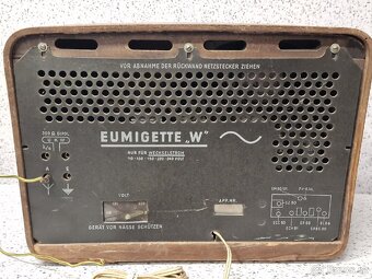 Starožitné drevené radio / Eumig EUMIGETTE ,,W' - 6