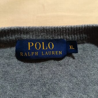 Polo Ralph Lauren 100% merino wool sivý vlnený sveter XL - 6