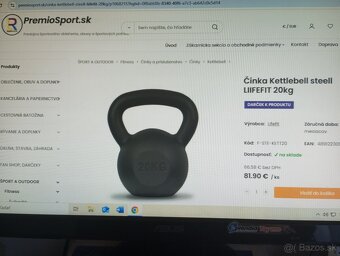 Železný/Liatinový Kettlebell LIFEFIT 20 kg - 6