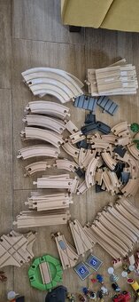 Drevená sada koľajníc a ciest 200+ ks - 6